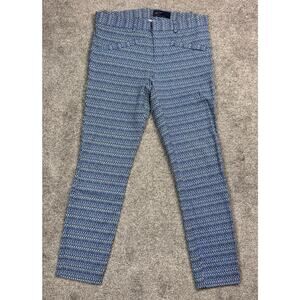 Gap Skinny Ankle Bi-Stretch Pants 6 Regular in Blue Print